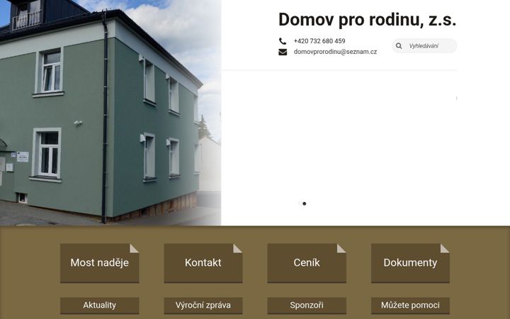 Snímek obrazovky domovprorodinu.cz