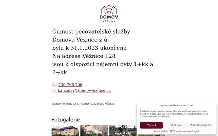 Snímek obrazovky domovveznice.cz