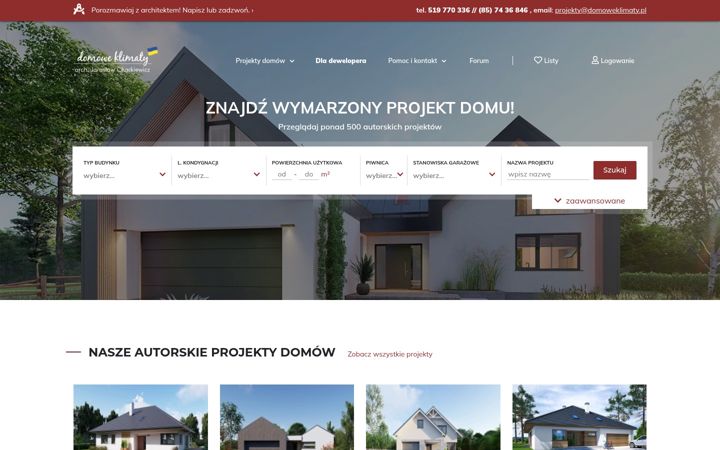 Captură de ecran a domoweklimaty.pl