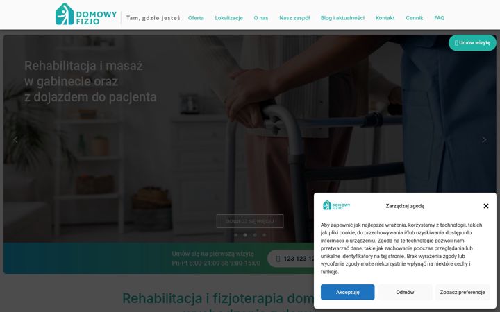 Captură de ecran a domowyfizjo.pl