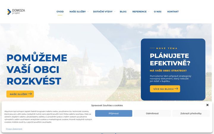 Skærmbillede af domoza-projekt.eu