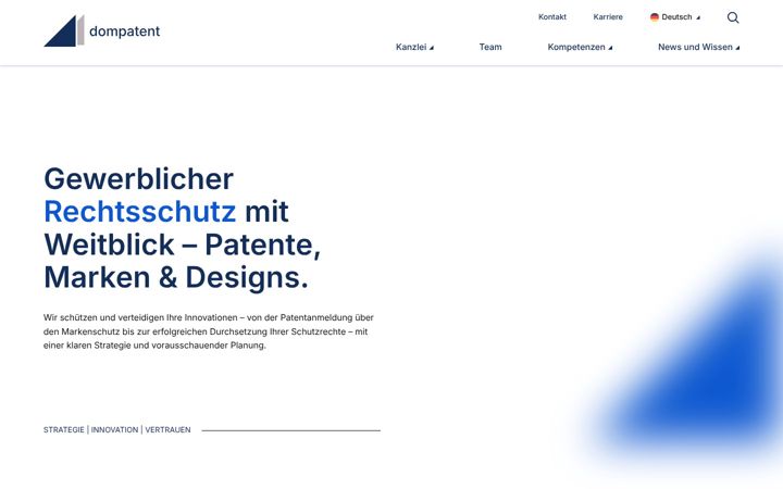 Skærmbillede af dompatent.de