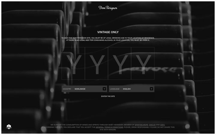Snímek obrazovky domperignon.com