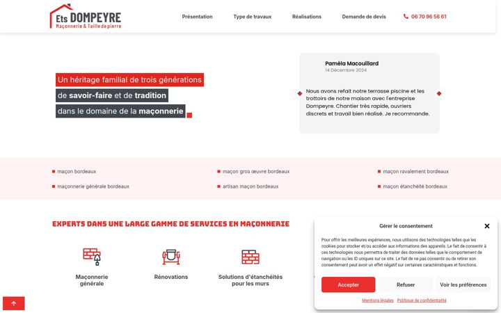 Screenshot of dompeyre-maconnerie.fr