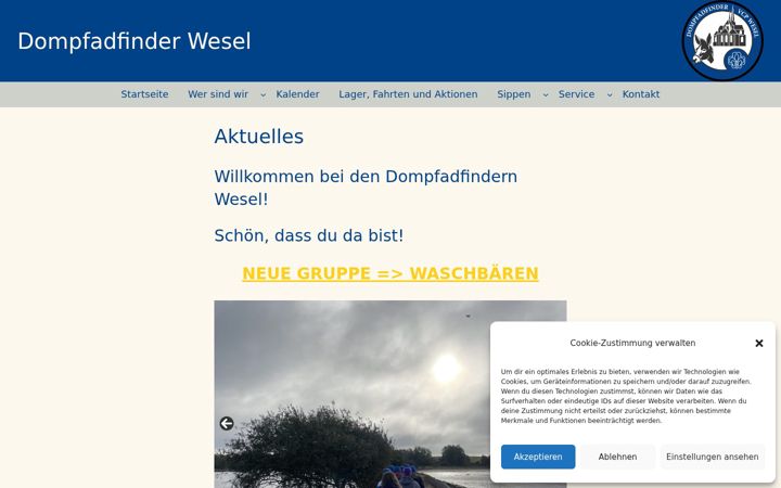 Screenshot of dompfadfinder-wesel.de