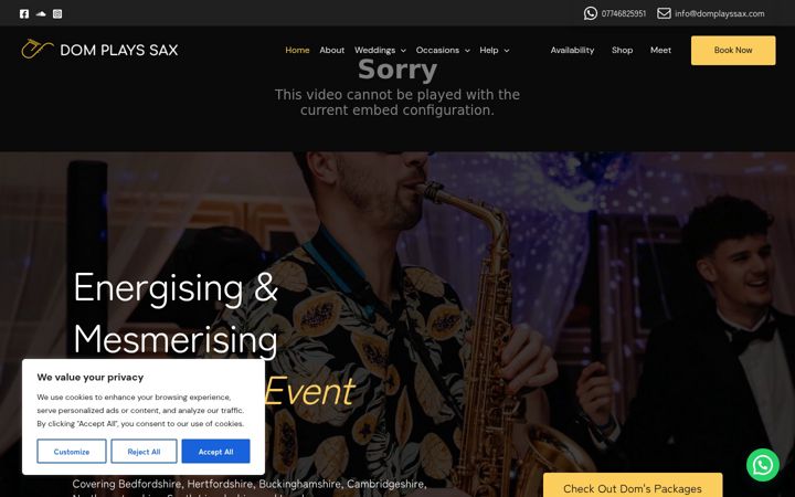 Screenshot of domplayssax.com