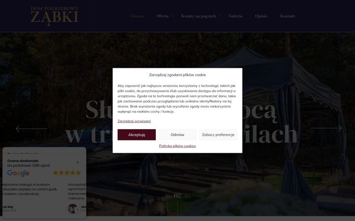 Ekrano kopija dompogrzebowyzabki.pl