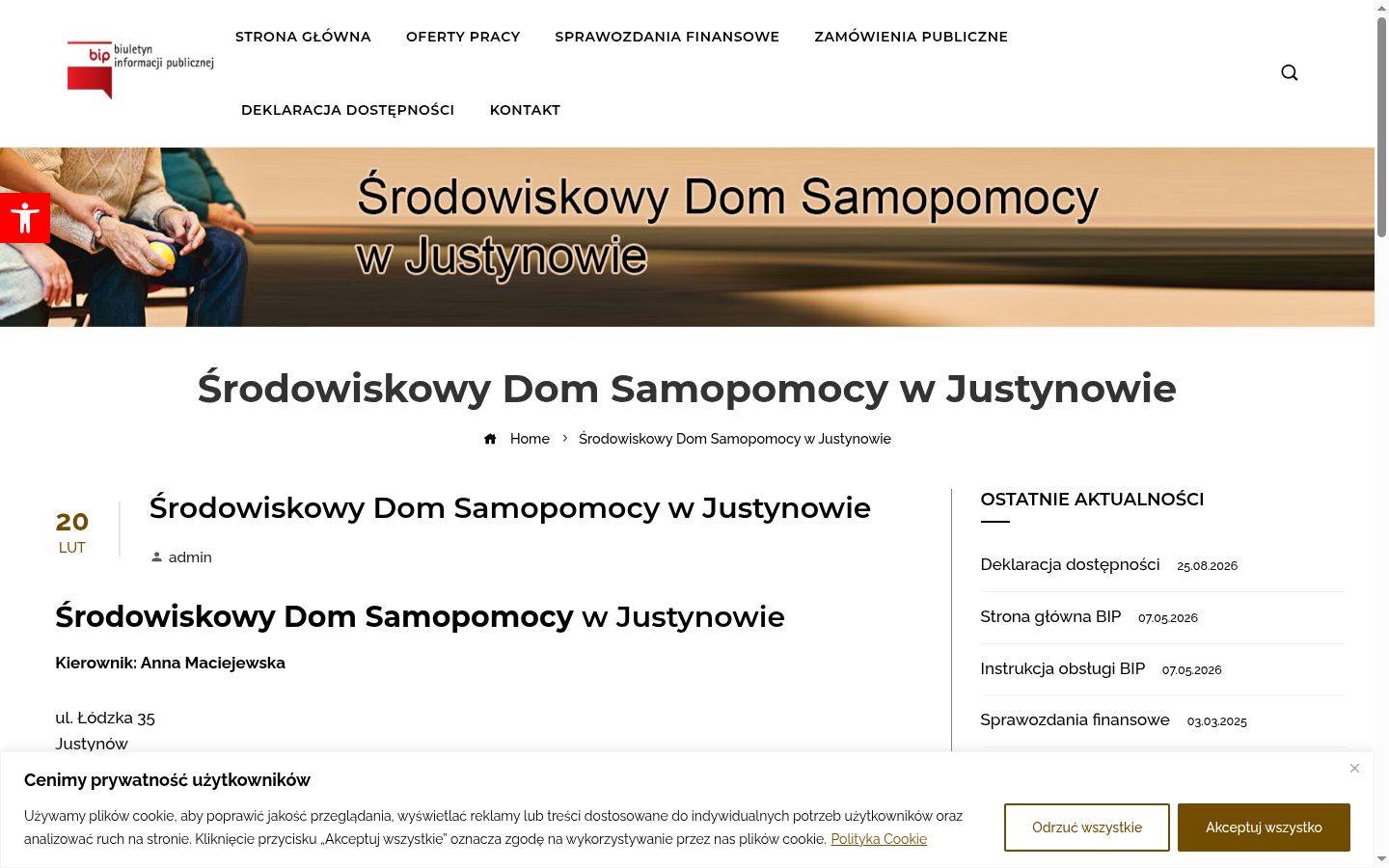 Screenshot tal-banner tal-kunsens muri qabel kwalunkwe interazzjoni