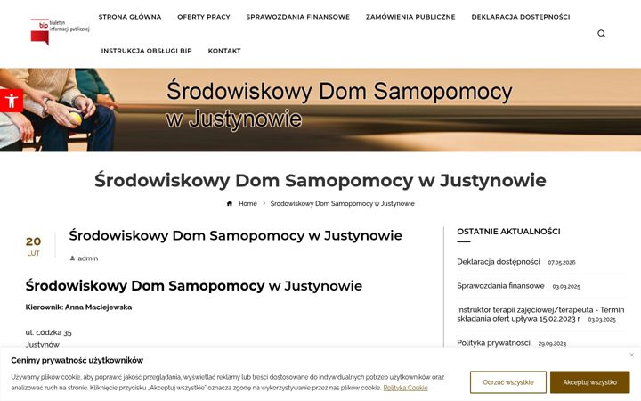 Ekrano kopija dompomocyjustynow.pl