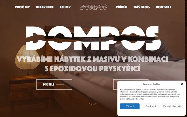 Snímek obrazovky dompos.cz