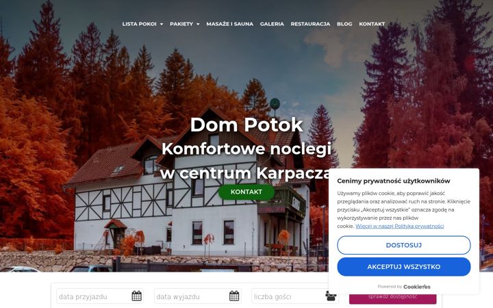 Ekrano kopija dompotok.pl