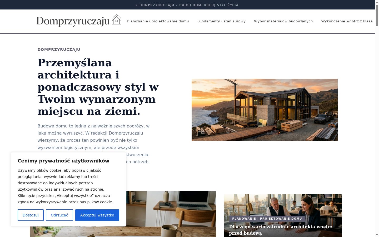 Zrzut ekranu banera zgody wyświetlanego przed jakąkolwiek interakcją