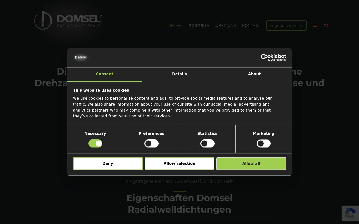Screenshot of the consent banner shown before any interaction