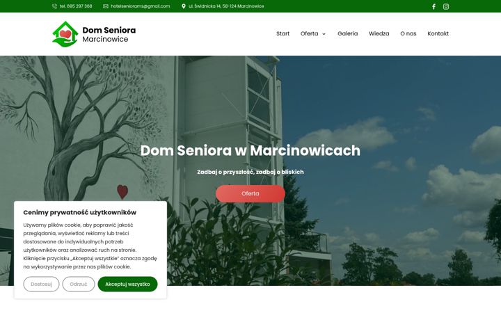 Zrzut ekranu domsenioramarcinowice.pl