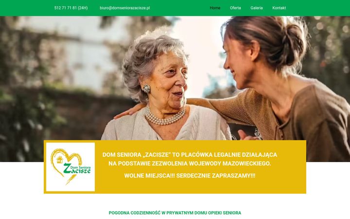 Zrzut ekranu domseniorazacisze.pl