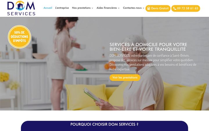 Snímek obrazovky domservicesfrance.fr
