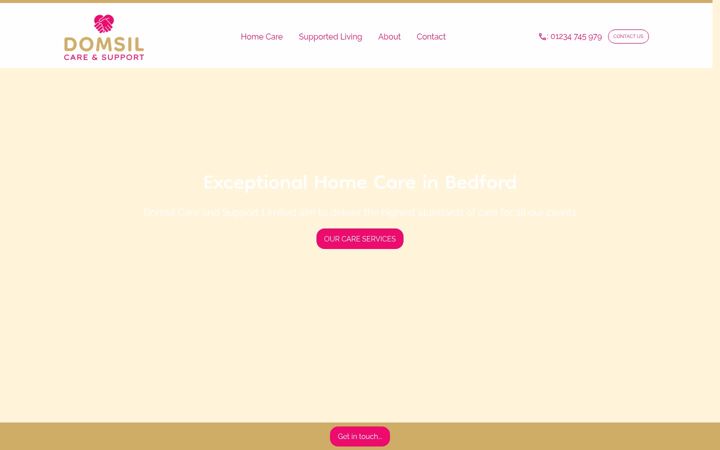 Screenshot of domsilcare.co.uk