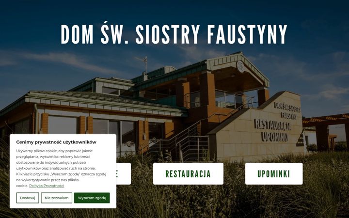 Zrzut ekranu domsiostryfaustyny.pl