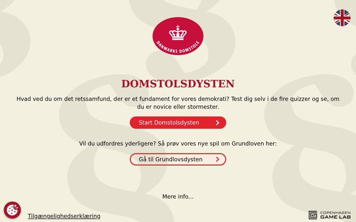 Kuvakaappaus sivustosta domstolsdysten.dk