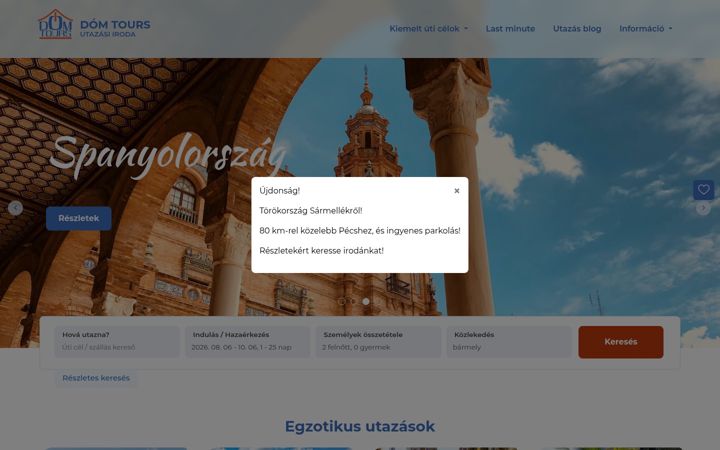 Screenshot of domtours.hu