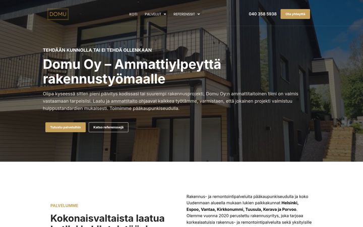 Screenshot di domu.fi