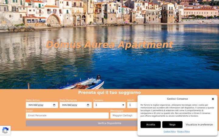 Screenshot of domusaureaapartmentcefalu.it