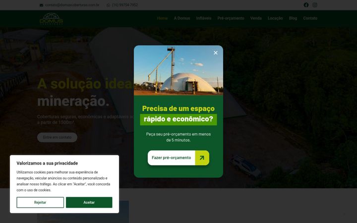 Captura de pantalla de domuscoberturas.com.br