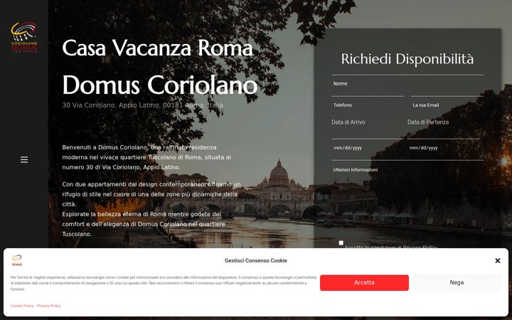 Screenshot of domuscoriolano.com