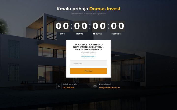 Ekrano kopija domusinvest.si
