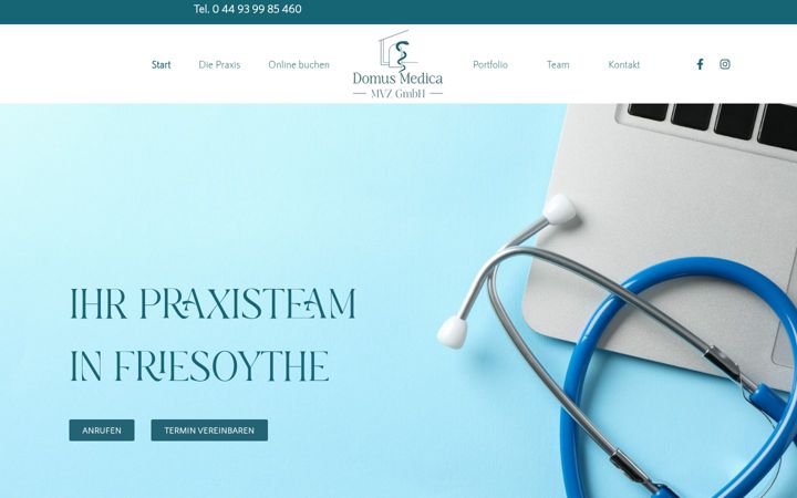 Screenshot of domusmedicamvz.de