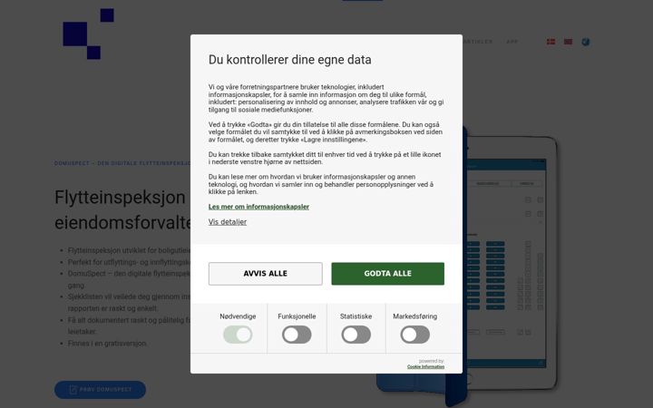 Skærmbillede af domuspect.no