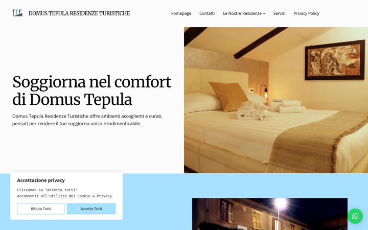 Zrzut ekranu domustepularesidenzeturistiche.it