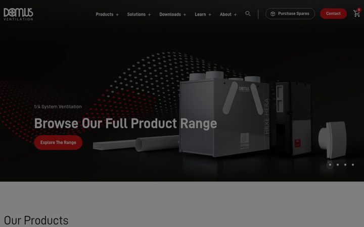Screenshot of domusventilation.co.uk
