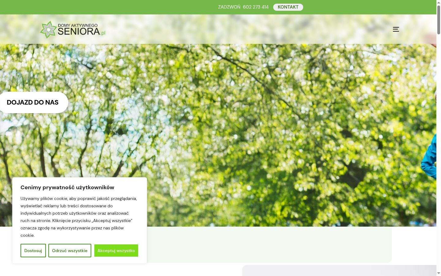Screenshot des Einwilligungsbanners vor jeglicher Interaktion