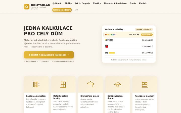 Snímek obrazovky domysolar.cz