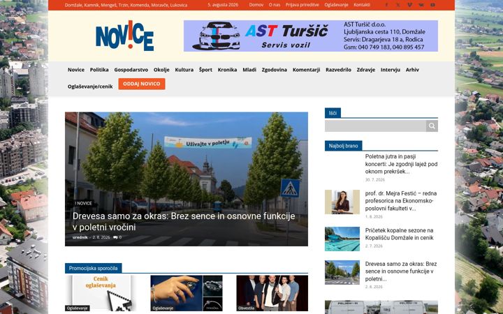 Ekrano kopija domzalske-novice.si
