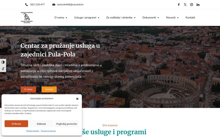 Screenshot of domzaodgojpula.hr