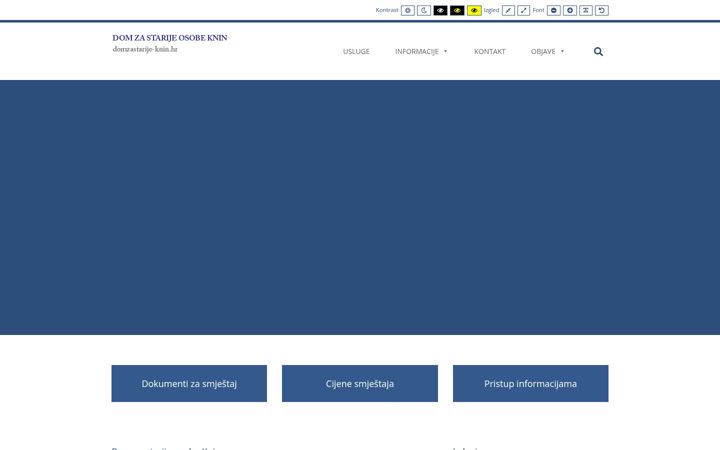 Screenshot of domzastarije-knin.hr