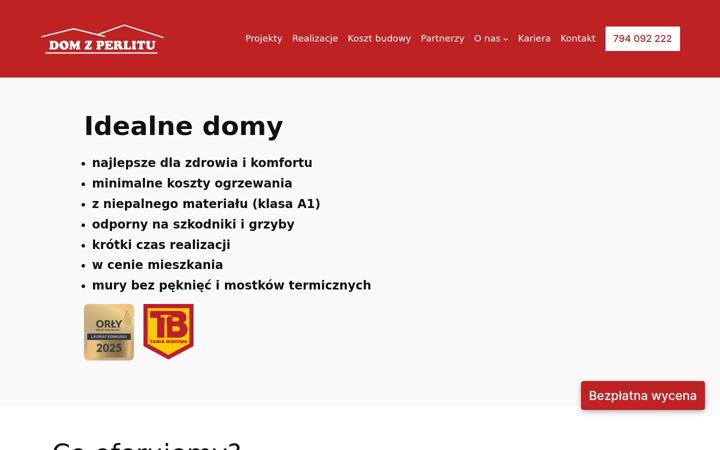 Capture d'écran de domzperlitu.pl