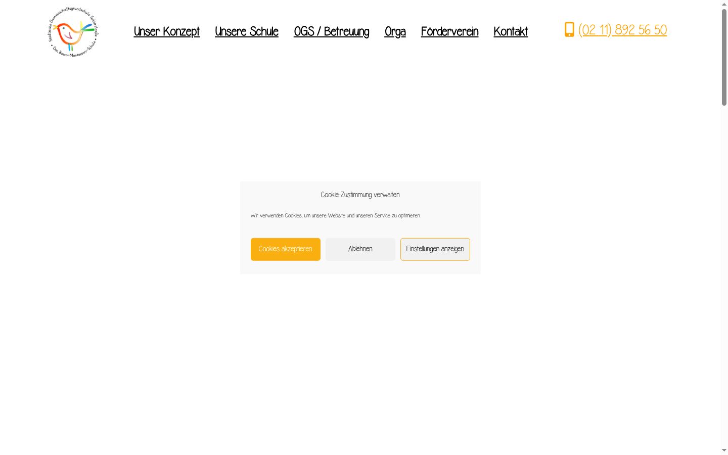 Screenshot del banner di consenso mostrato prima di qualsiasi interazione