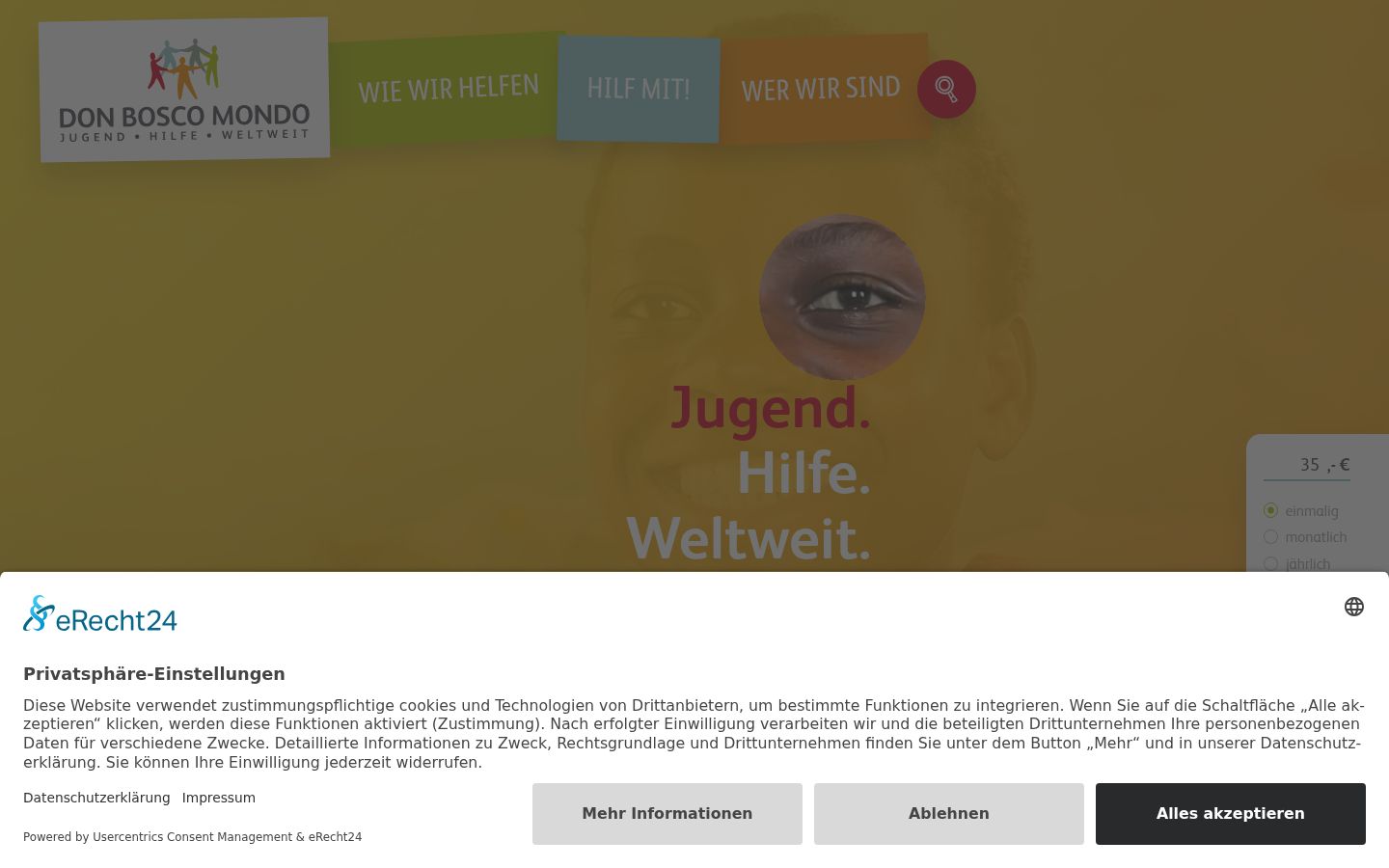 Screenshot of the consent banner shown before any interaction