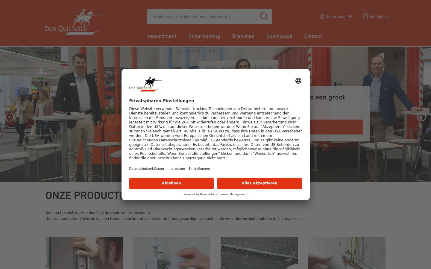 Screenshot del banner di consenso mostrato prima di qualsiasi interazione