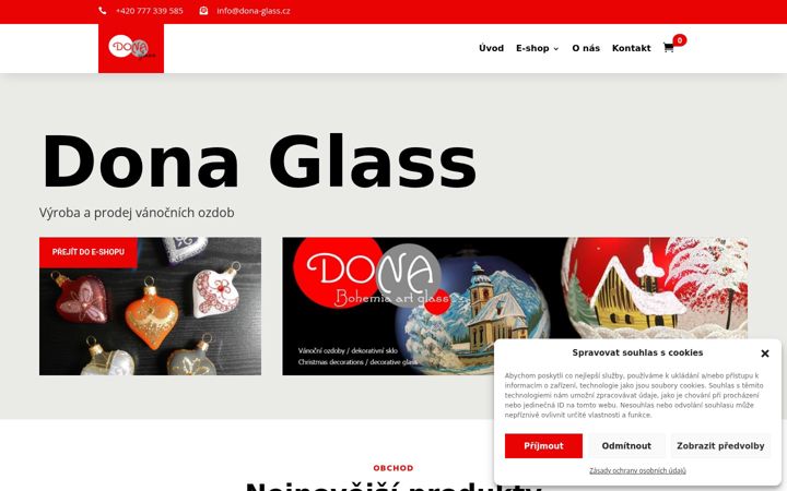 Screenshot of dona-glass.cz