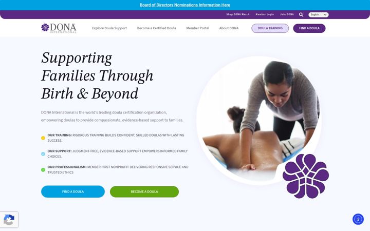 Screenshot of dona.org