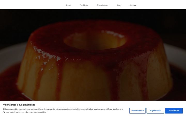 Captura de pantalla de donachicapudim.com.br