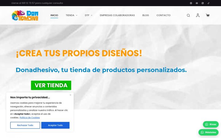 Screenshot of donadhesivo.com