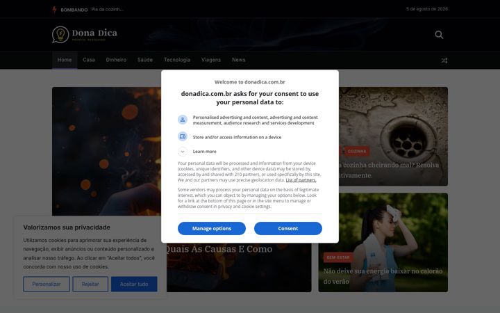 Captura de pantalla de donadica.com.br