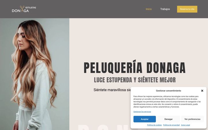 Screenshot of donagaestilistas.com