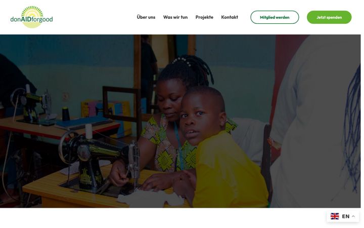 Screenshot of donaidforgood.org