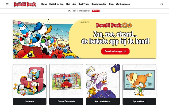 Captura de pantalla de donaldduck.nl
